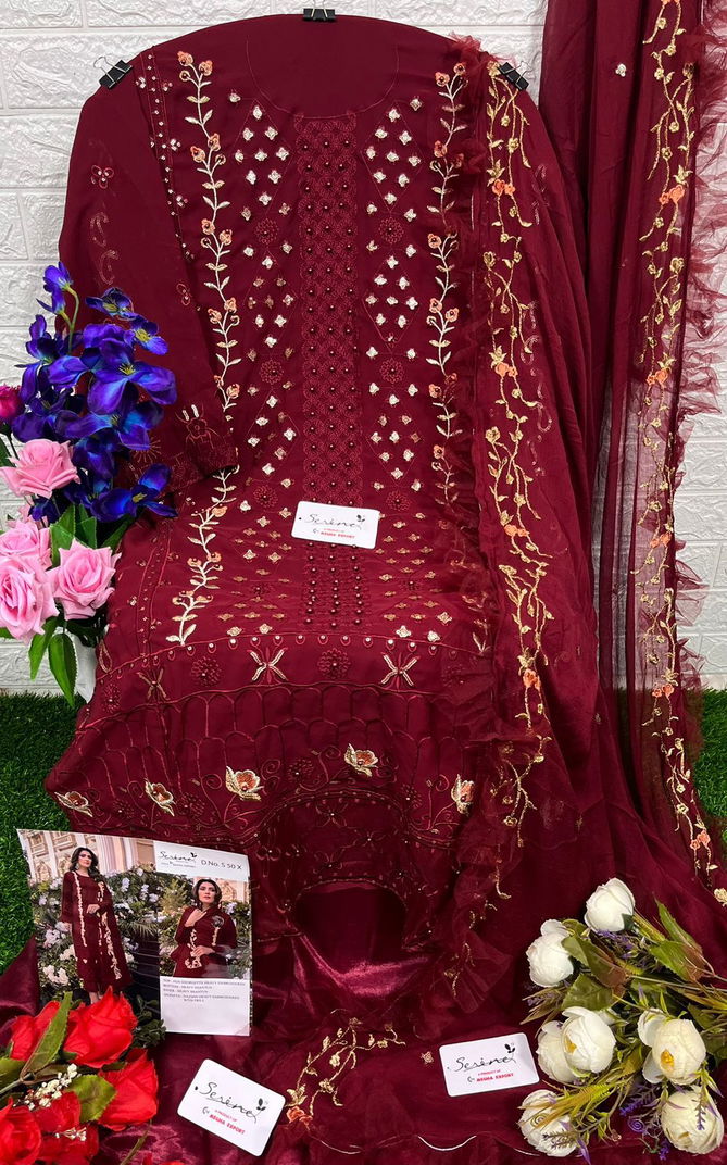 Serene S 50 W To Z Colors Wholesale Georgette Pakistani Salwar Suits
